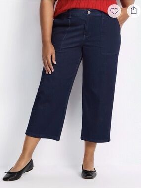 Stitch Fix LIVERPOOL Wide Leg Cargo With Elastic - Indigo 22W - NWT